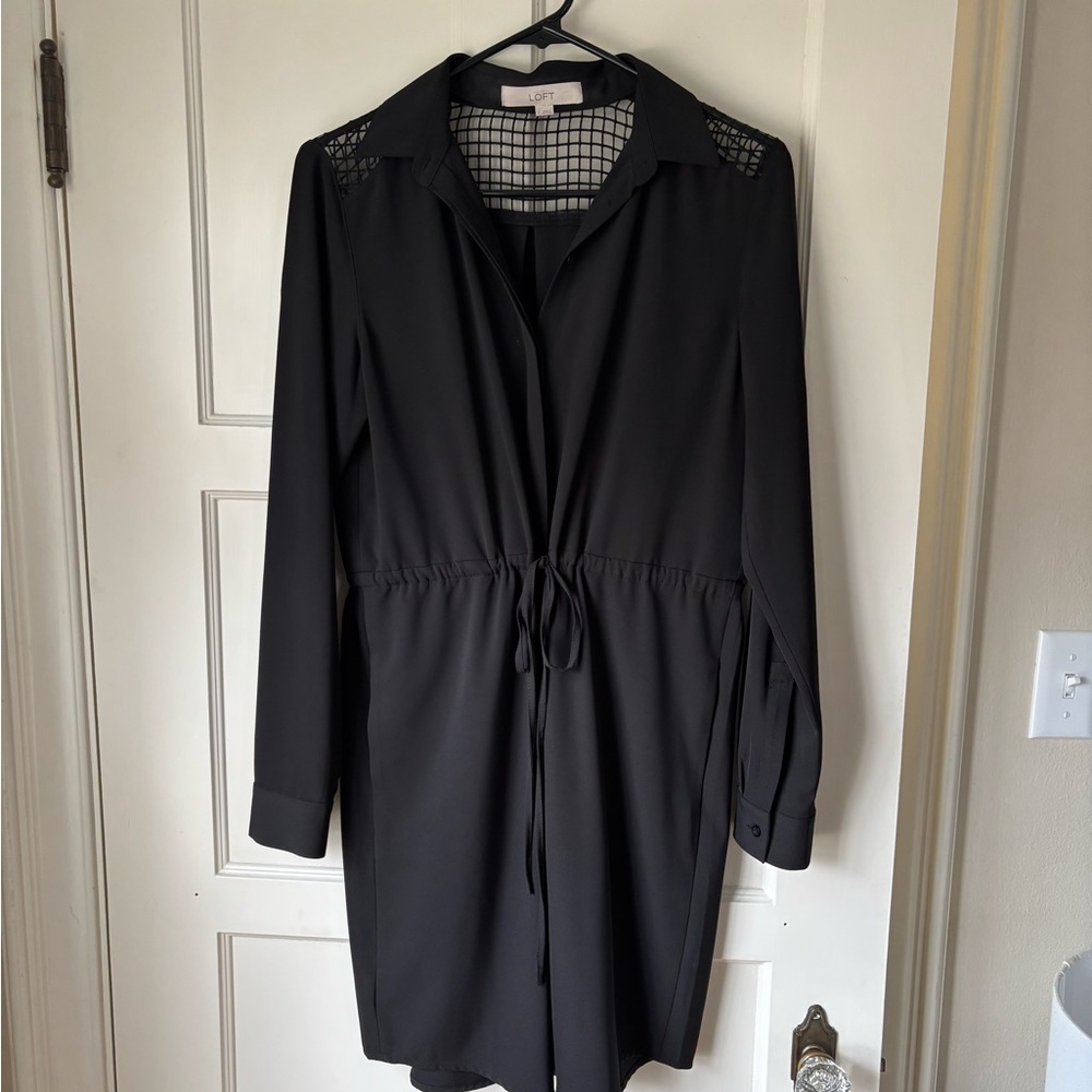 LOFT Black Long Sleeve Dress